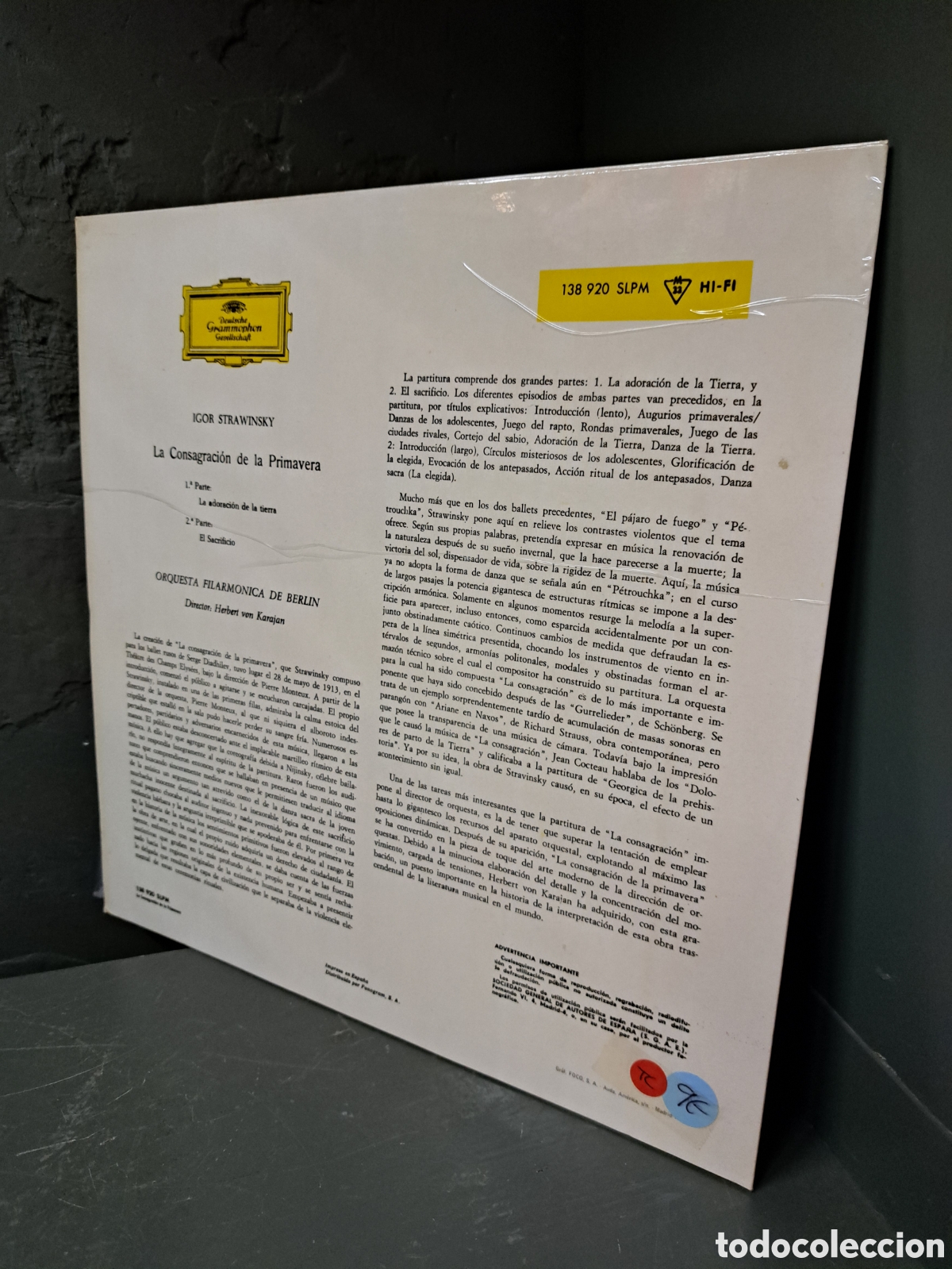 Discos de vinilo: Herbet Von Karajan. Strawinsky - Foto 2