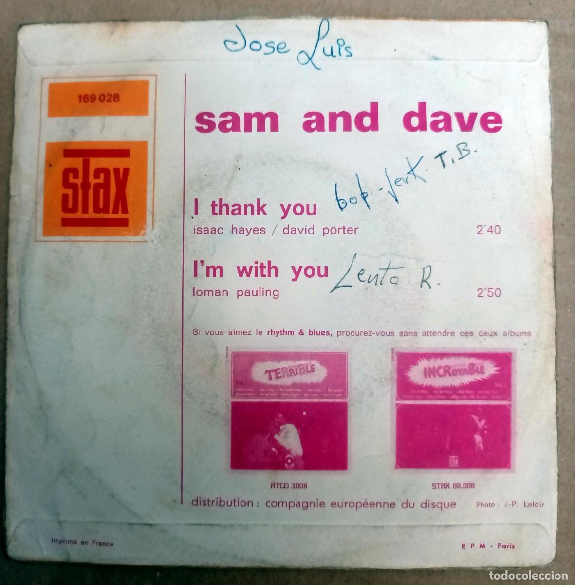 Discos de vinilo: Sam & Dave &lrm;&ndash; I Thank You 7 Francia - Foto 2