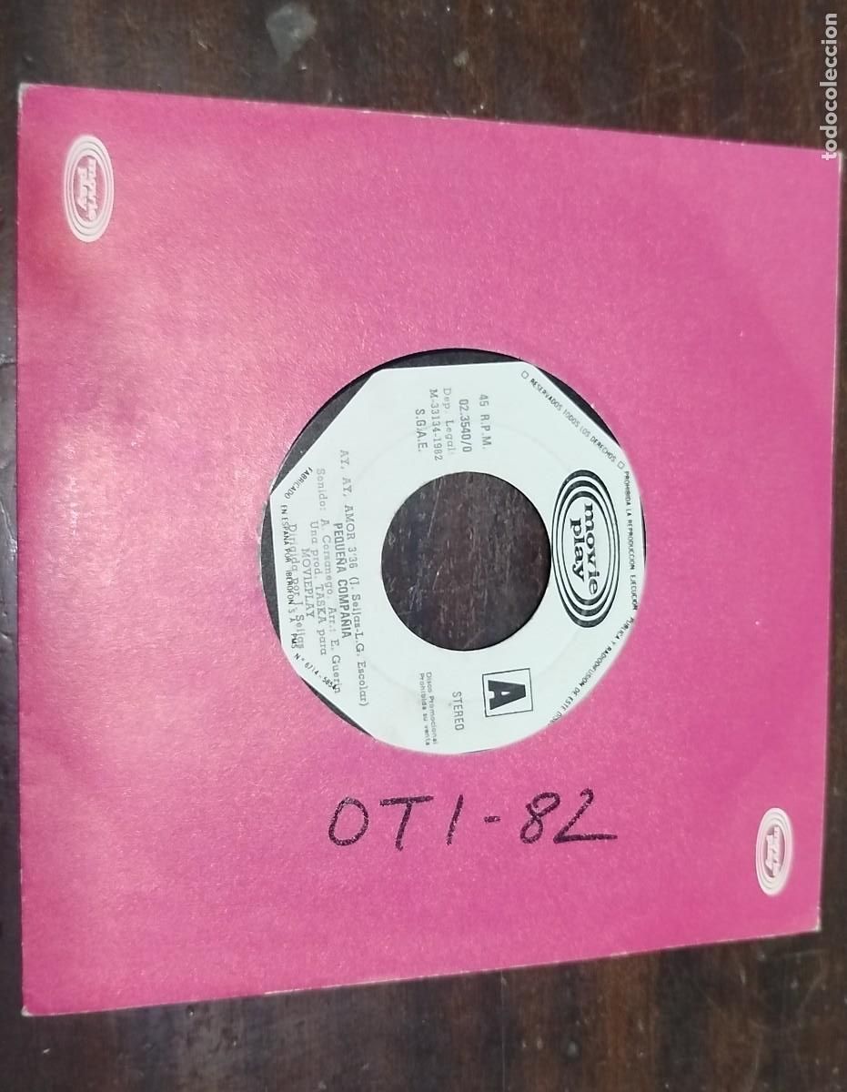Discos de vinilo: Vinilo single Peque&ntilde;a Compa&ntilde;&iacute;a ay, ay, amor - Foto 1