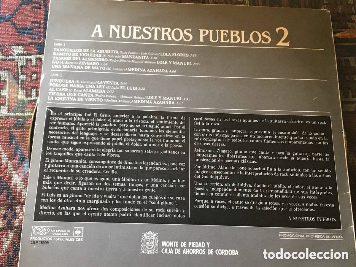 Discos de vinilo: A nuestros pueblos 2. Dos Torres. El Viso - Foto 2
