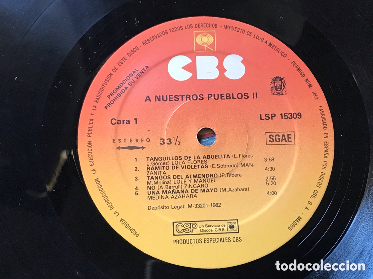 Discos de vinilo: A nuestros pueblos 2. Dos Torres. El Viso - Foto 3