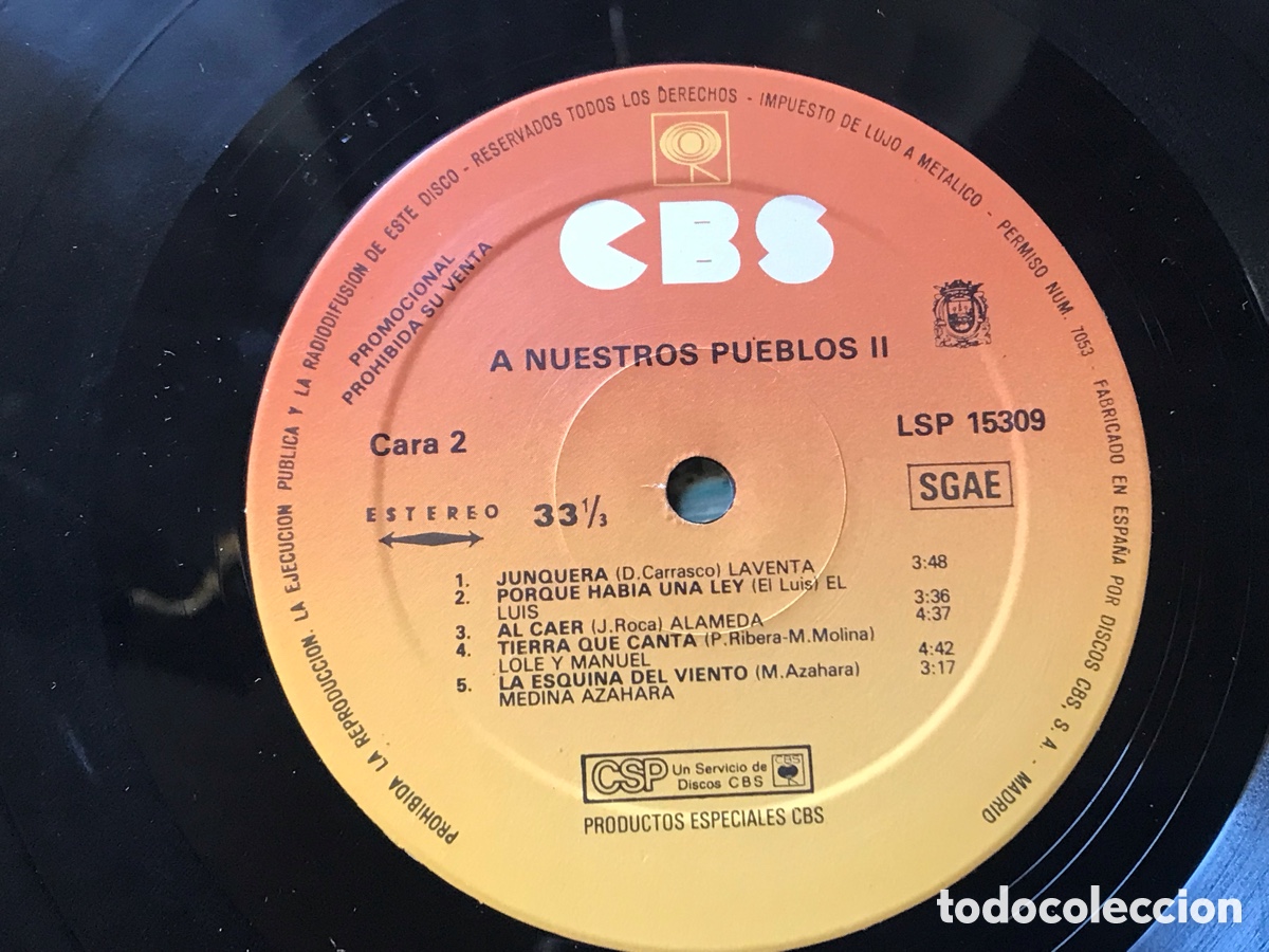 Discos de vinilo: A nuestros pueblos 2. Dos Torres. El Viso - Foto 4