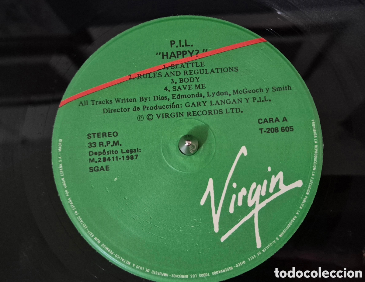 Discos de vinilo: Public Image Limited &ndash; Happy? Lp 1987 - Foto 4