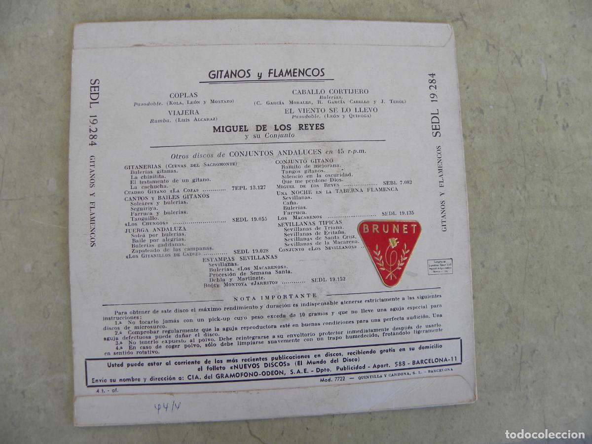 Discos de vinilo: MIGUEL DE LOS REYES -COPLAS -EP 1961 - Foto 2