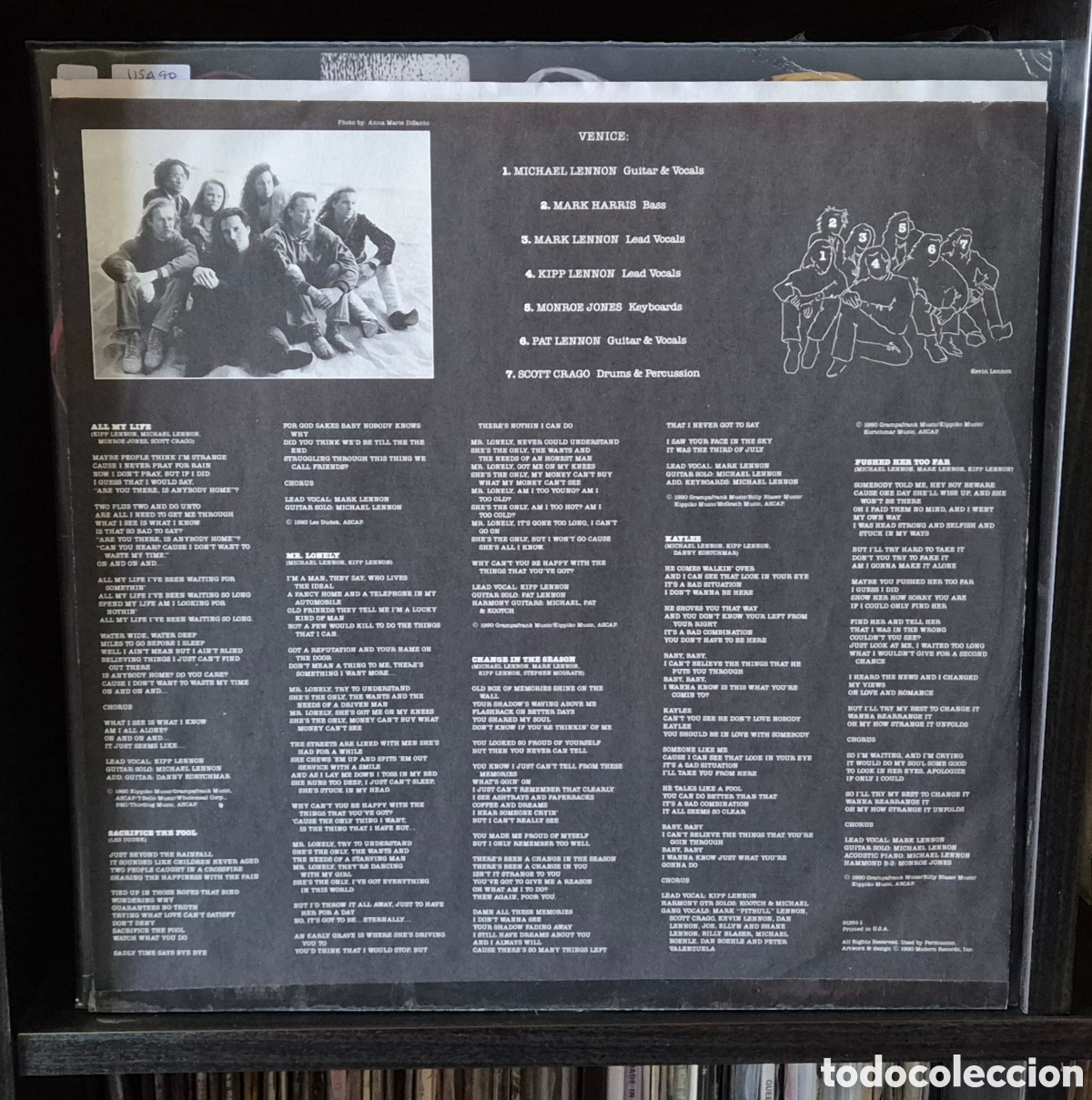 Discos de vinilo: Venice - Venice lp 1990 USA - Foto 2