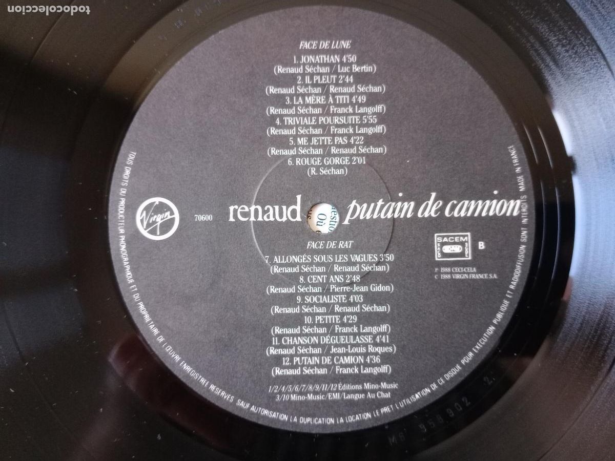 Discos de vinilo: renaud  - putain de camion - Foto 3