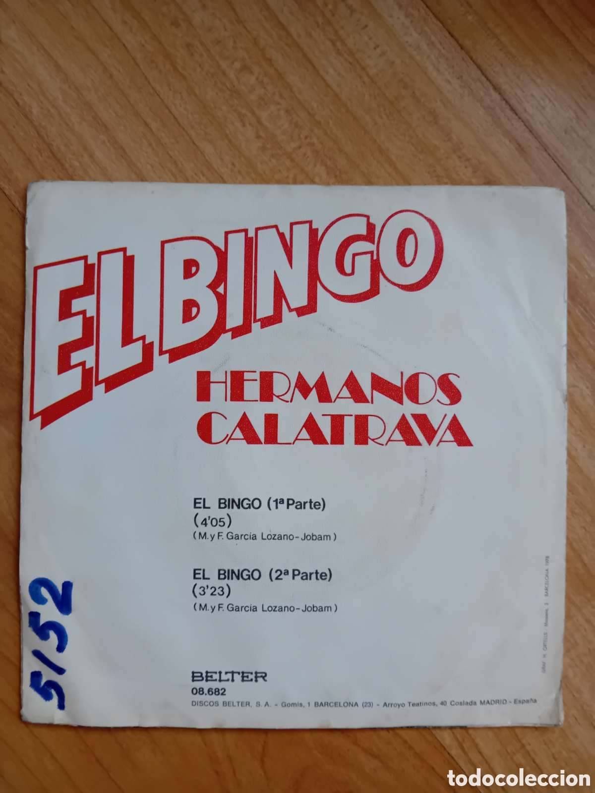 Discos de vinilo: HERMANOS CALATRAVA. EL BINGO - Foto 2
