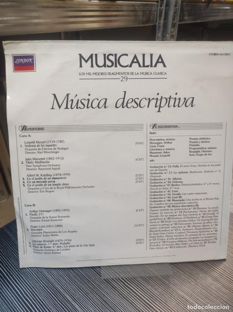 Discos de vinilo: Musicalia 29. Musica Descriptiva - Foto 2