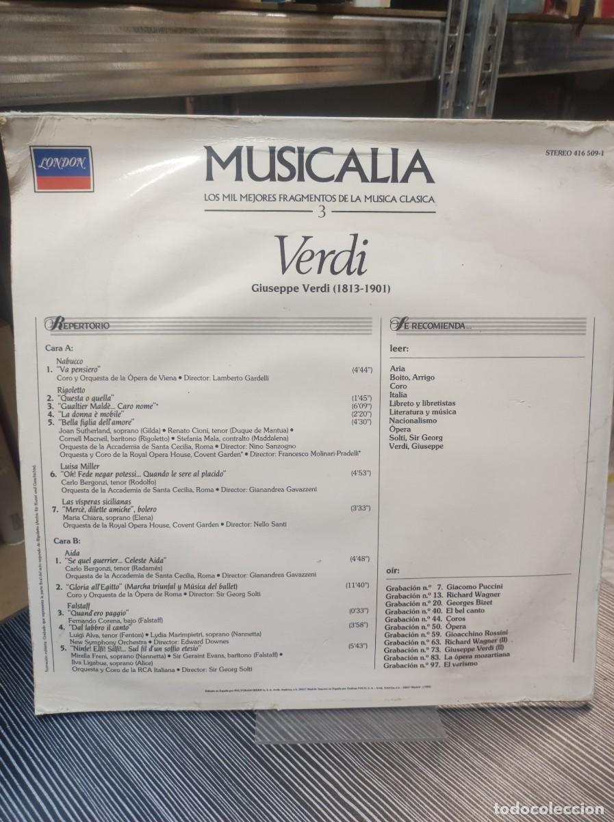 Discos de vinilo: Musicalia 3. Verdi .. - Foto 2