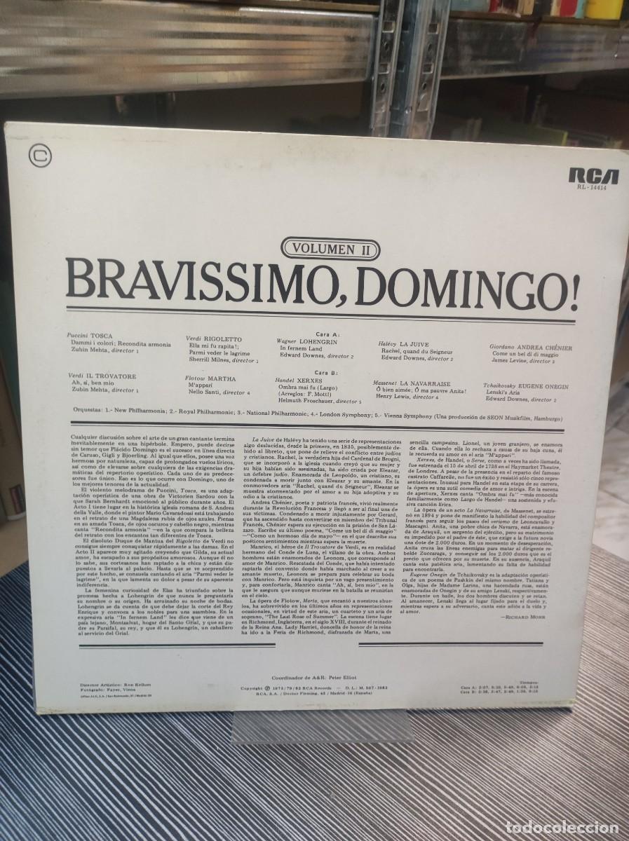Discos de vinilo: Placido Domingo &ndash; Bravissimo, Domingo! Volume Two - Foto 2