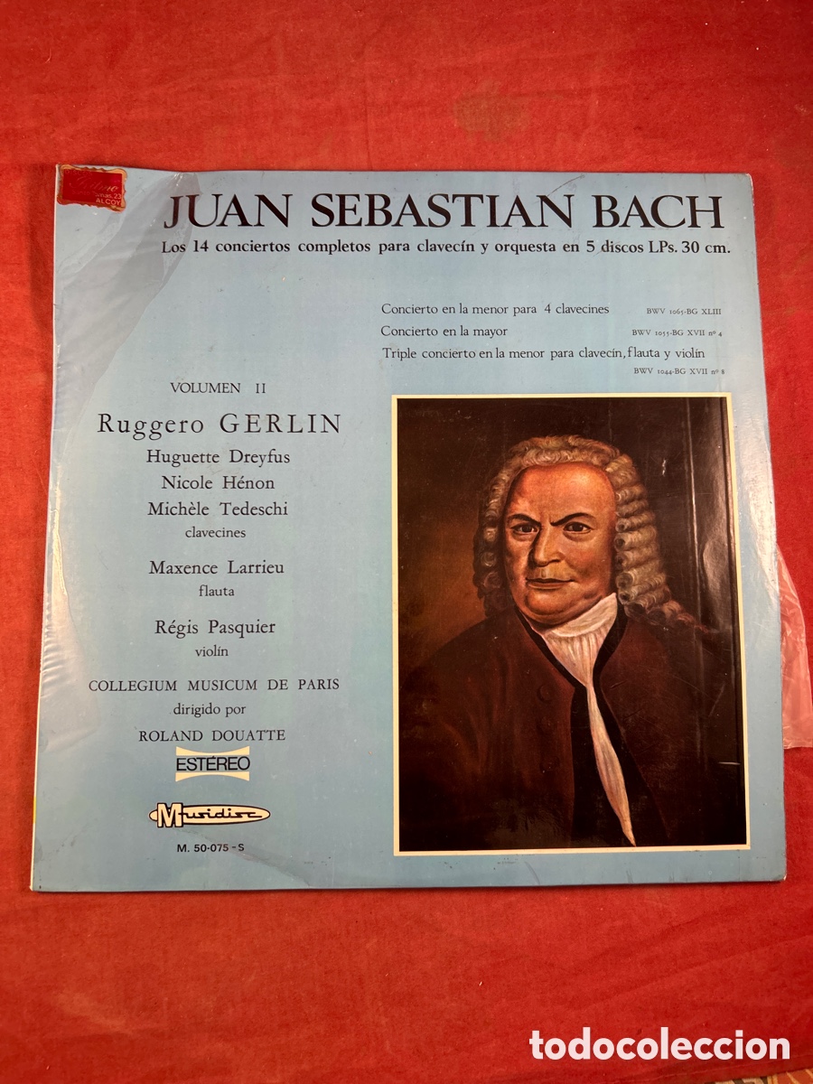 Disques de vinyle: Los 14 conciertos completos para clavec&iacute;n y orquesta en 5 discos LPs.