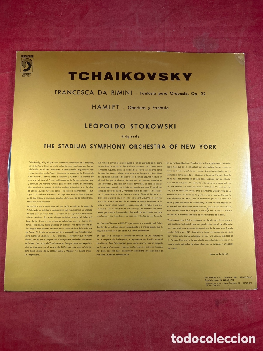Discos de vinilo: P. I. TCHAIKOVSKY HAMLET Francesca da Rimini - Foto 2