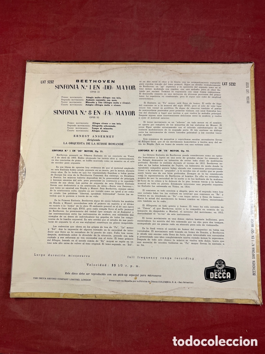 Discos de vinilo: ERNEST ANSERMET LORCHESTRE DE LA SUISSE ROMANDE - Foto 2