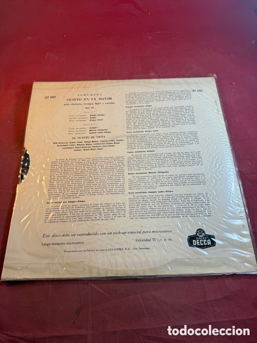 Discos de vinilo: SCHUBERT The Vienna Octet - Foto 2