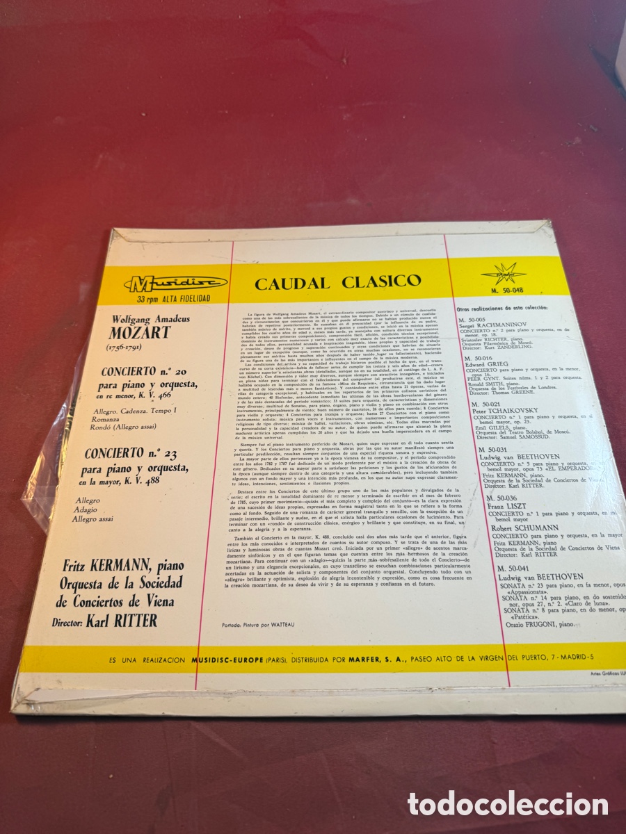 Discos de vinilo: MOZART CONCIERTOS N 20 y 23 - Foto 2