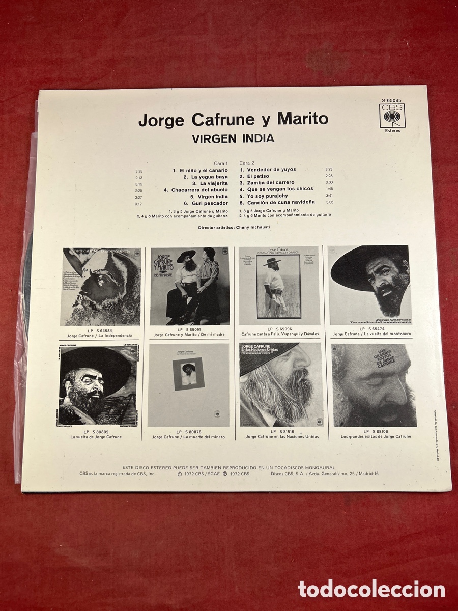 Discos de vinilo: Jorge Cafrune y Marito virgen india - Foto 2