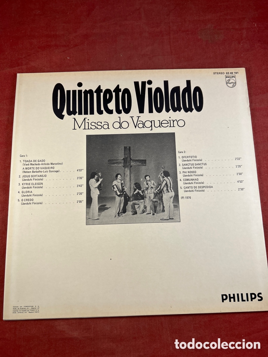Discos de vinilo: Quinteto Violado Missa do Vaqueiro - Foto 2