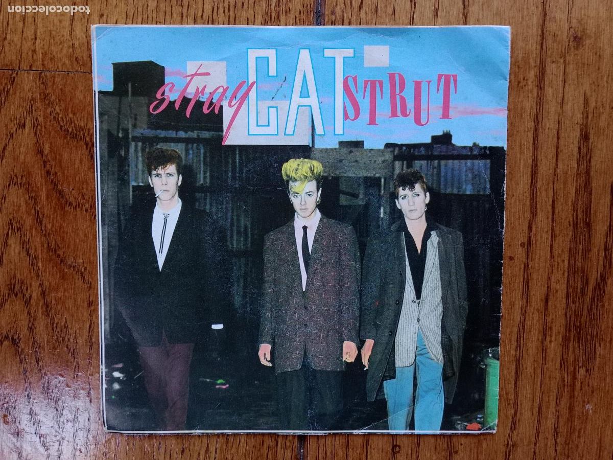 Discos de vinilo: Stray Cats - Stray Cats Strut + Drink That Bottle Down - Foto 1