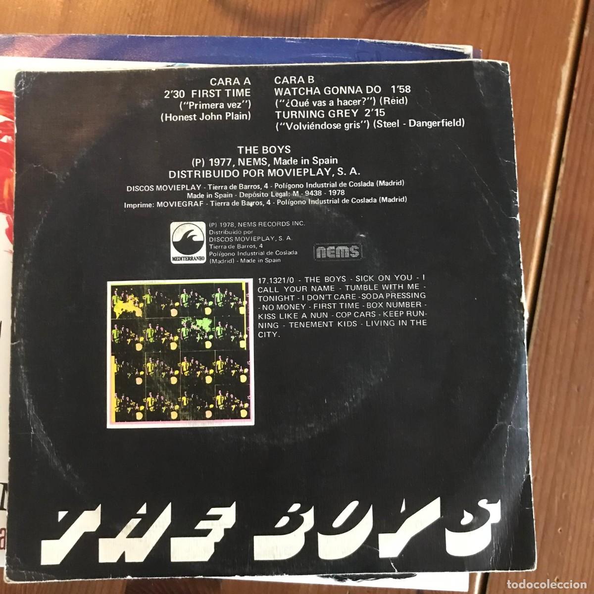 Discos de vinilo: BOYS - FIRST TIME - SINGLE NEMS / MEDITERR&Aacute;NEO 1978 - Foto 2