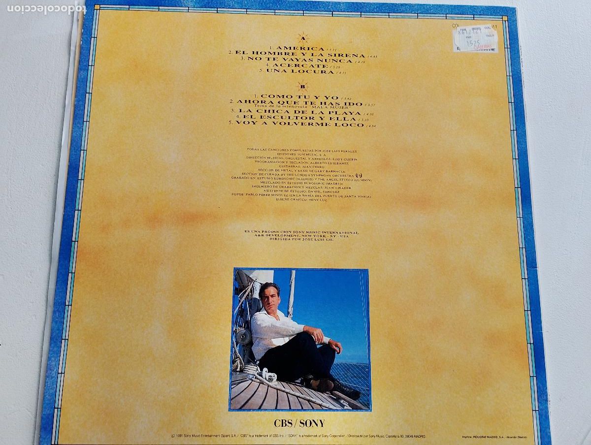 Discos de vinilo: Jos&eacute; Luis Perales &lrm;&ndash; Am&eacute;rica 1991 - Foto 2