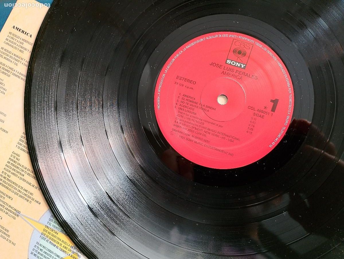 Discos de vinilo: Jos&eacute; Luis Perales &lrm;&ndash; Am&eacute;rica 1991 - Foto 4