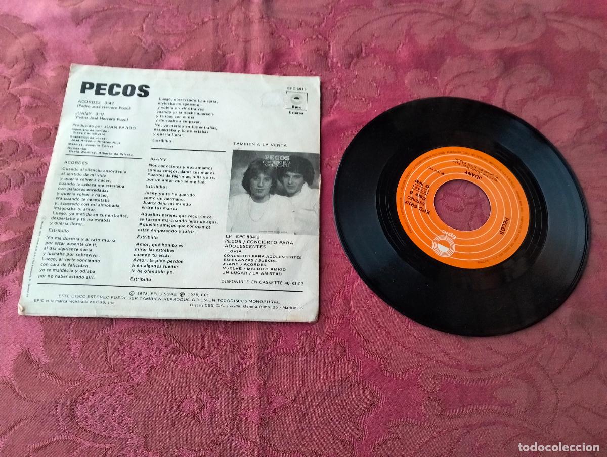 Discos de vinilo: Pecos, acordes, disco vinilo single m&uacute;sica - Foto 3