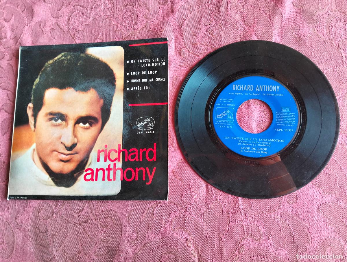 Discos de vinilo: Richard Anthony on twiste sur le loco-motion loop de loop donne-moi, disco vinilo single - Foto 2