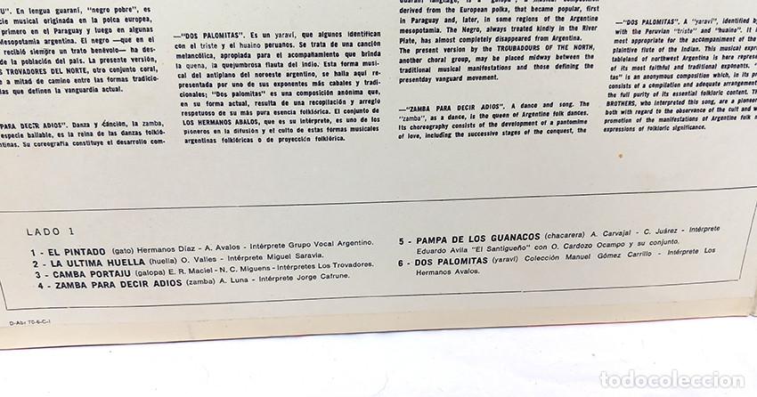 Discos de vinilo: Argentina Folklore &ndash; Tango. Dir. Nacional de Turismo - Foto 3