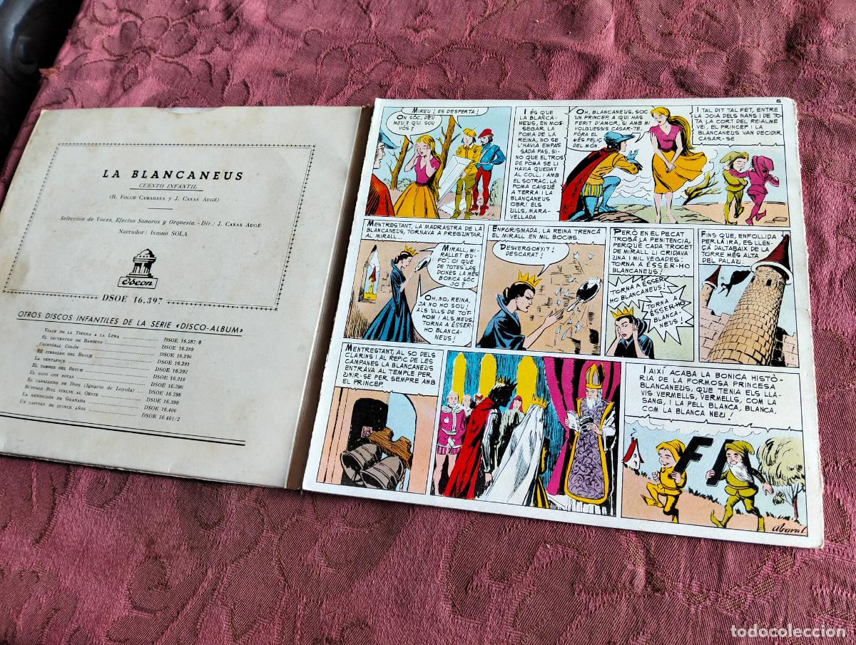 Discos de vinilo: La Blancaneus, conte en catal&agrave; Odeon disc de vinil, disco vinilo single EP - Foto 3