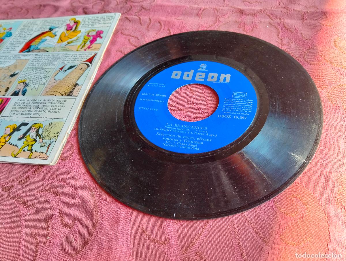 Discos de vinilo: La Blancaneus, conte en catal&agrave; Odeon disc de vinil, disco vinilo single EP - Foto 5