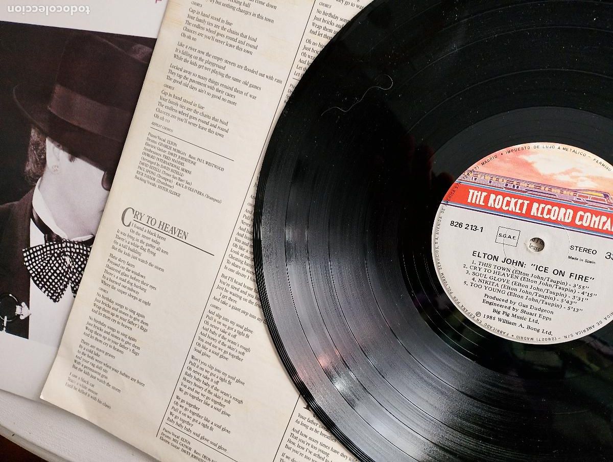 Discos de vinilo: Elton John &lrm;&ndash; Ice On Fire 1985 ed espa&ntilde;ola - Foto 3