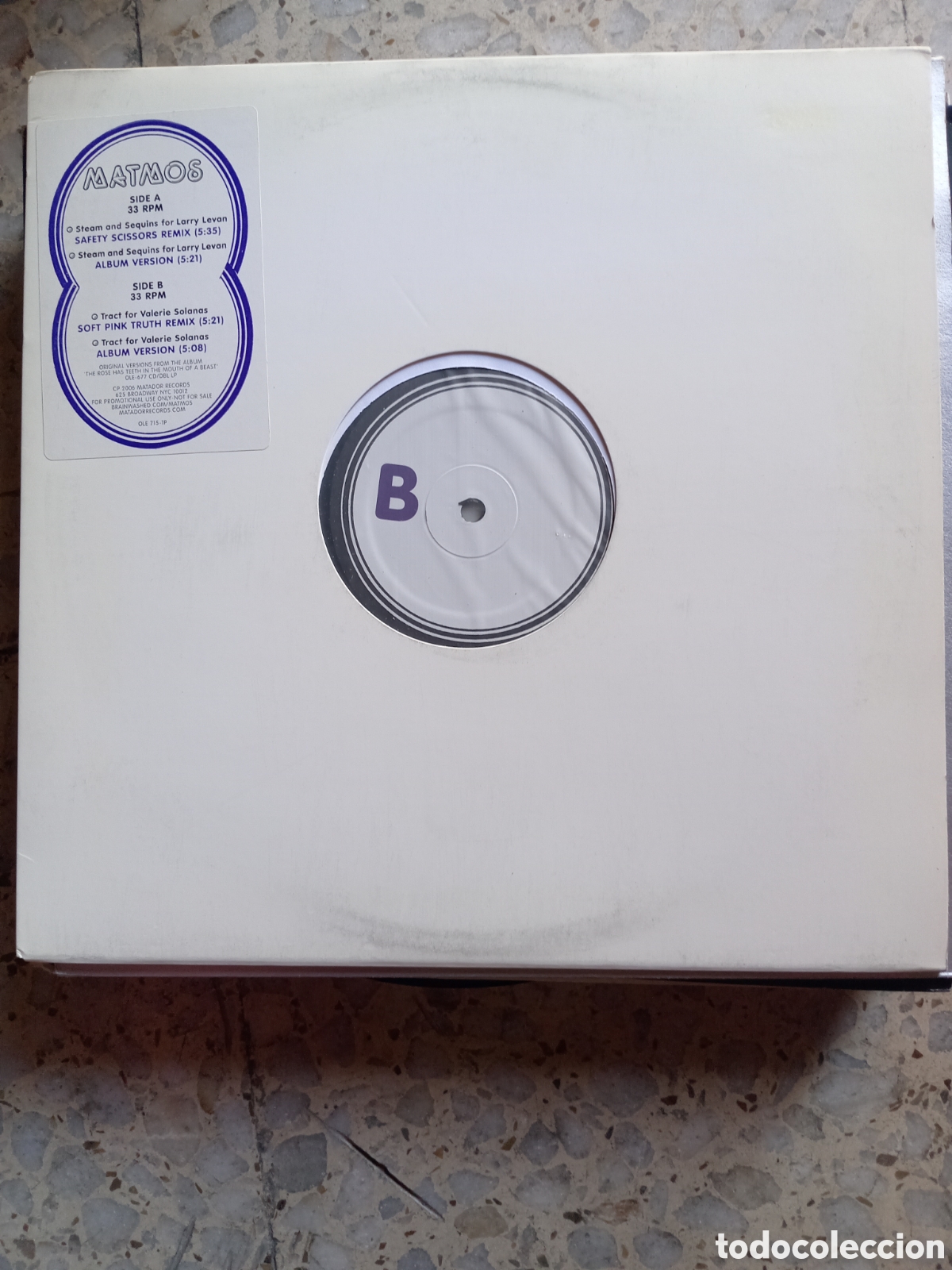 Discos de vinilo: MAXI 12&rdquo; MATMOS SAFETY SCISSORS REMIX LARRY LEVAN - Foto 1