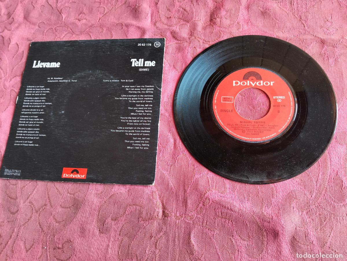 Discos de vinilo: Miguel Tottis, llevame Polydor, disco vinilo single EP - Foto 3