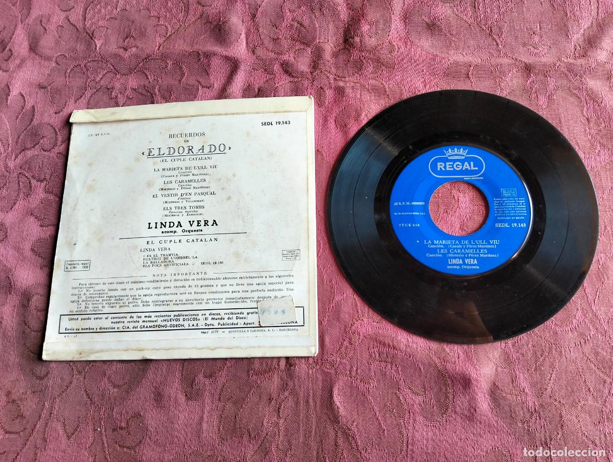 Discos de vinilo: Recuerdos de eldorado el cupl&eacute; catal&aacute;n regal, disco vinilo single EP - Foto 3