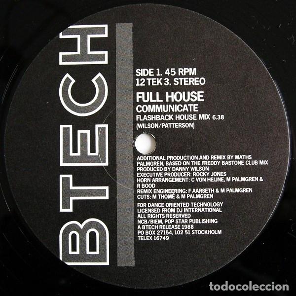 Discos de vinilo: Full House &ndash; Communicate MAXI BTECH 1988 SWEDEN - Foto 1