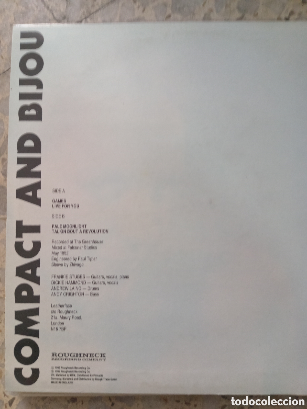 Discos de vinilo: EP 10&rdquo; LEATHERFACE COMPACT AND BIJOU 1992 UK - Foto 2