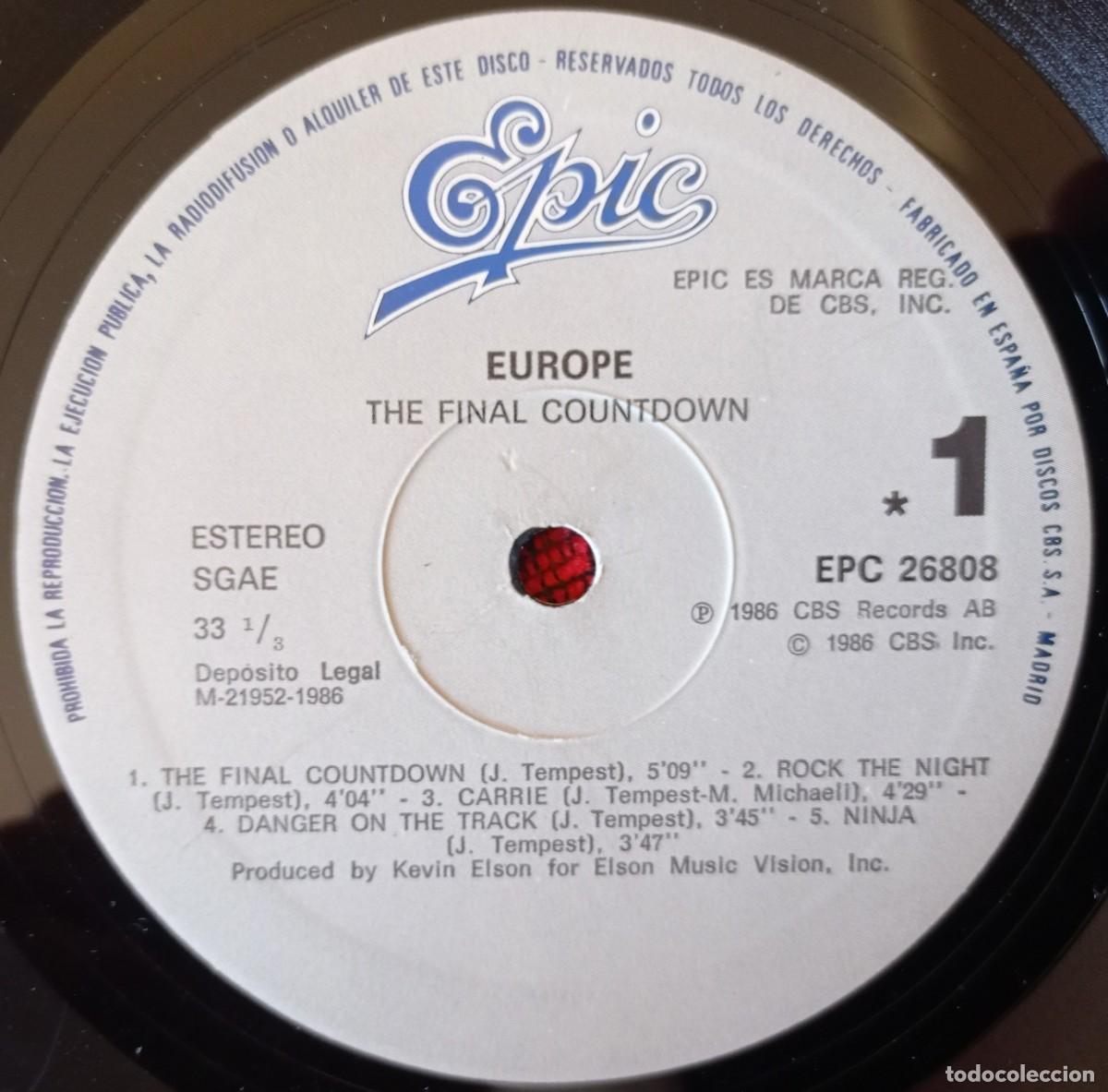 Discos de vinilo: EUROPE ** The Final Countdown ** VINILO LP ORIGINAL 1986 - Foto 3