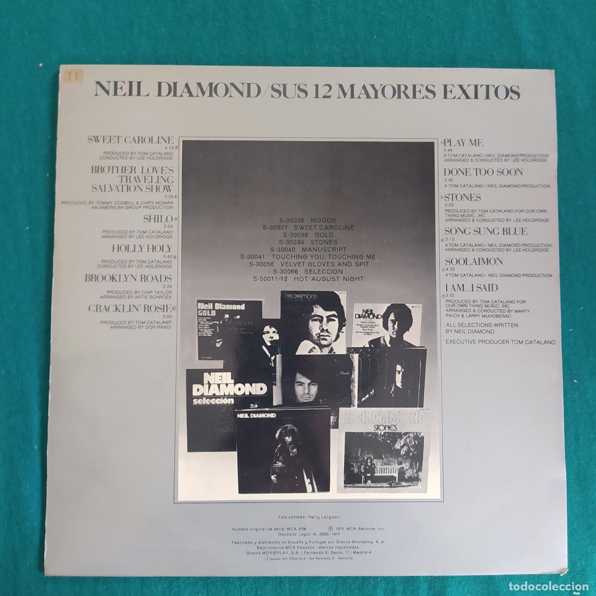Discos de vinilo: Neil Diamond &ndash; Neil Diamond Sus 12 Mayores Exitos - Foto 2