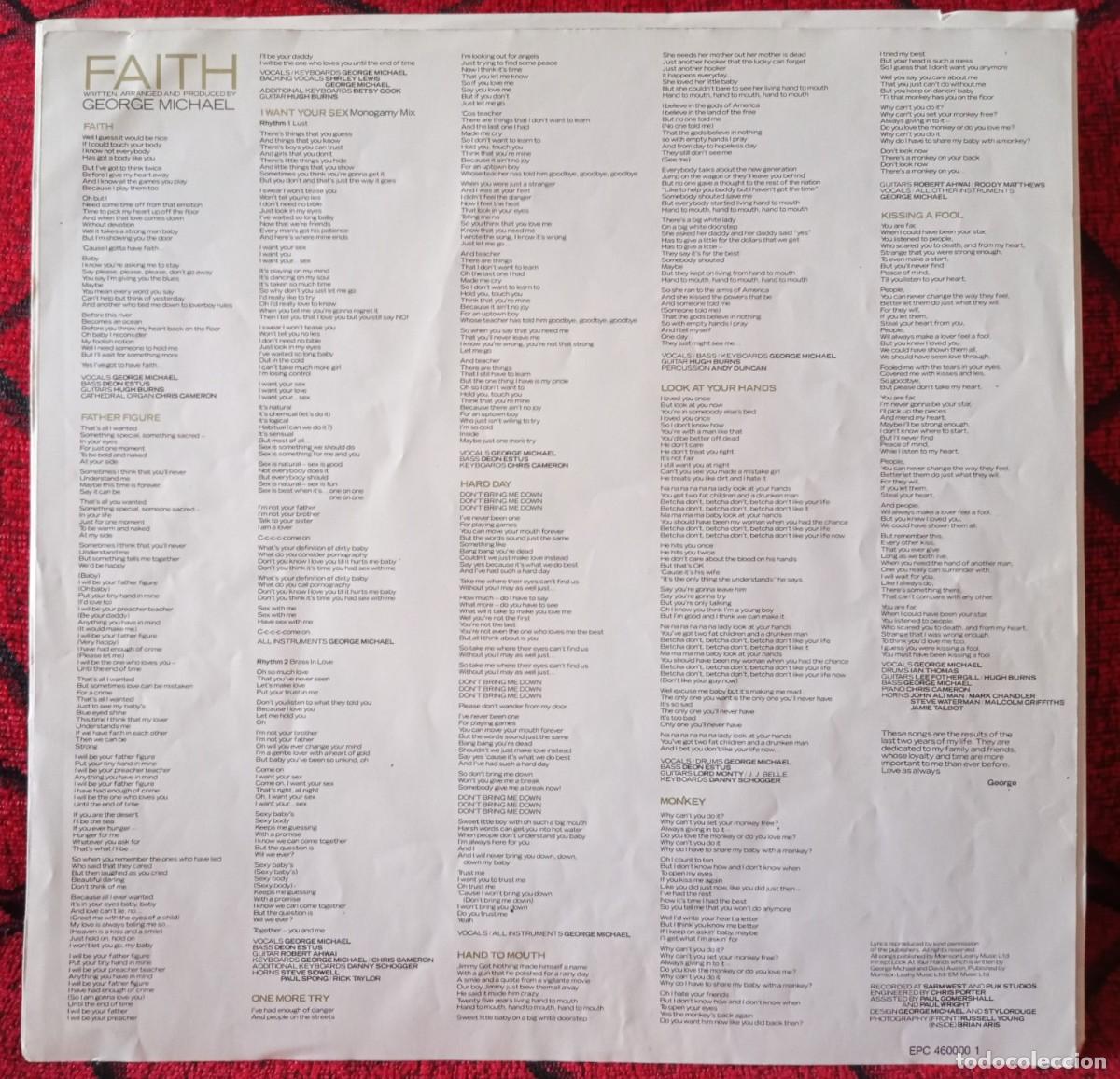 Discos de vinilo: GEORGE MICHAEL ** Faith ** VINILO LP 1987 - Foto 7