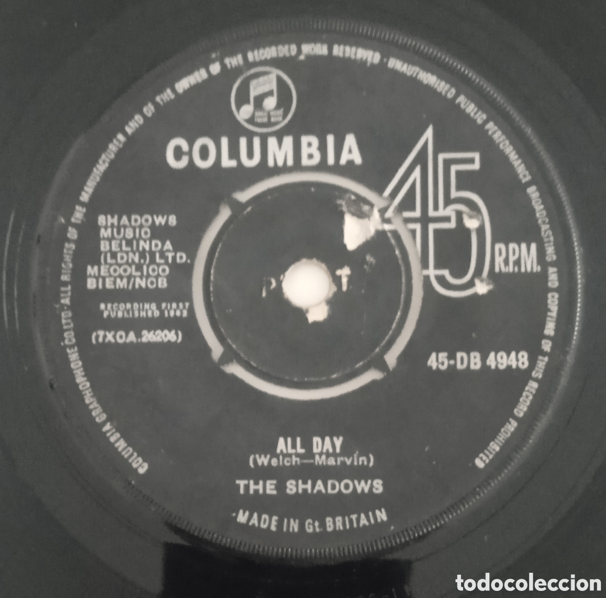 Discos de vinilo: THE SHADOWS - Dance on! (1963) single - Foto 2