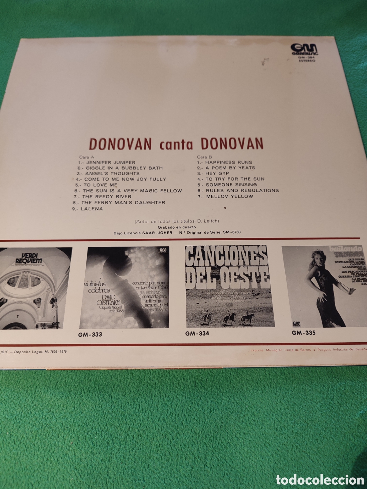Discos de vinilo: Donovan - Canta Donovan 1975 - Foto 2