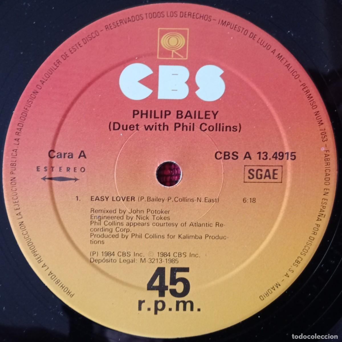 Discos de vinilo: PHILIP BAILEY & PHIL COLLINS ** Easy Lover ** MAXI SINGLE VINILO 1984 - Foto 3