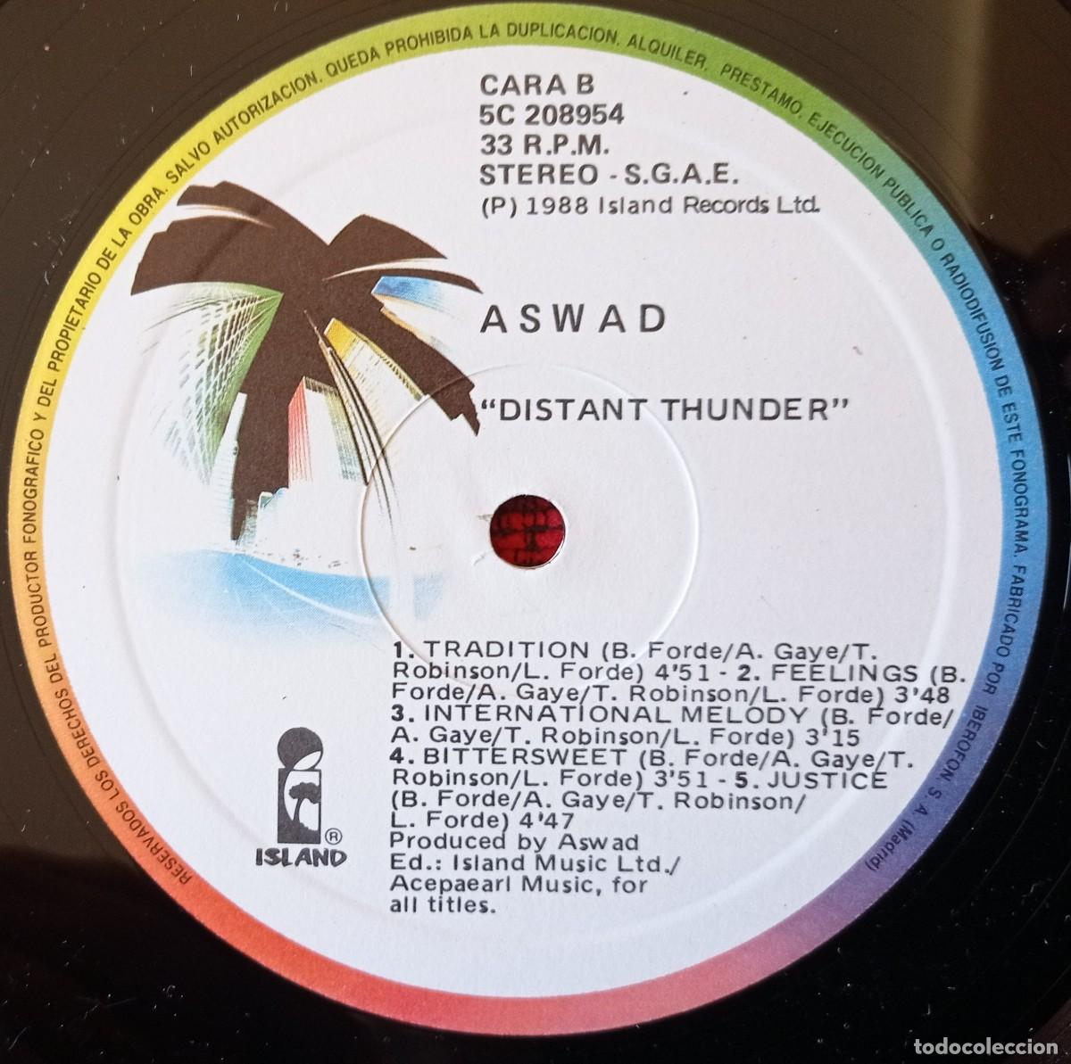 Discos de vinilo: ASWAD ** Distant Thunder ** VINILO LP 1988 - Foto 4