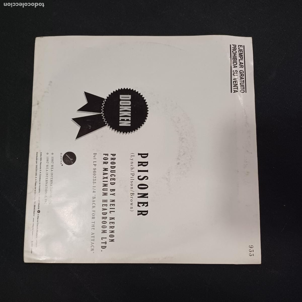 Discos de vinilo: DOKKEN/PRISONER/SINGLE PROMOCIONAL. - Foto 3