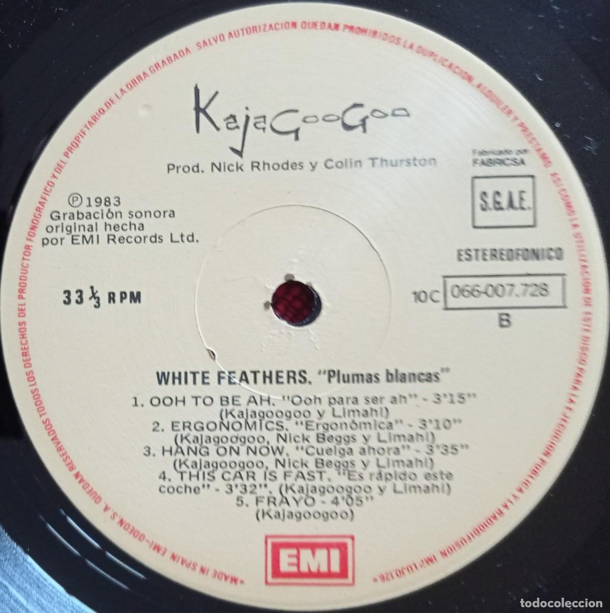 Discos de vinilo: KAJAGOOGOO ** White Feathers ** VINILO LP ORIGINAL 1983 - Foto 4