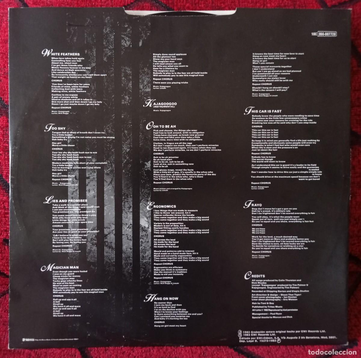 Discos de vinilo: KAJAGOOGOO ** White Feathers ** VINILO LP ORIGINAL 1983 - Foto 5
