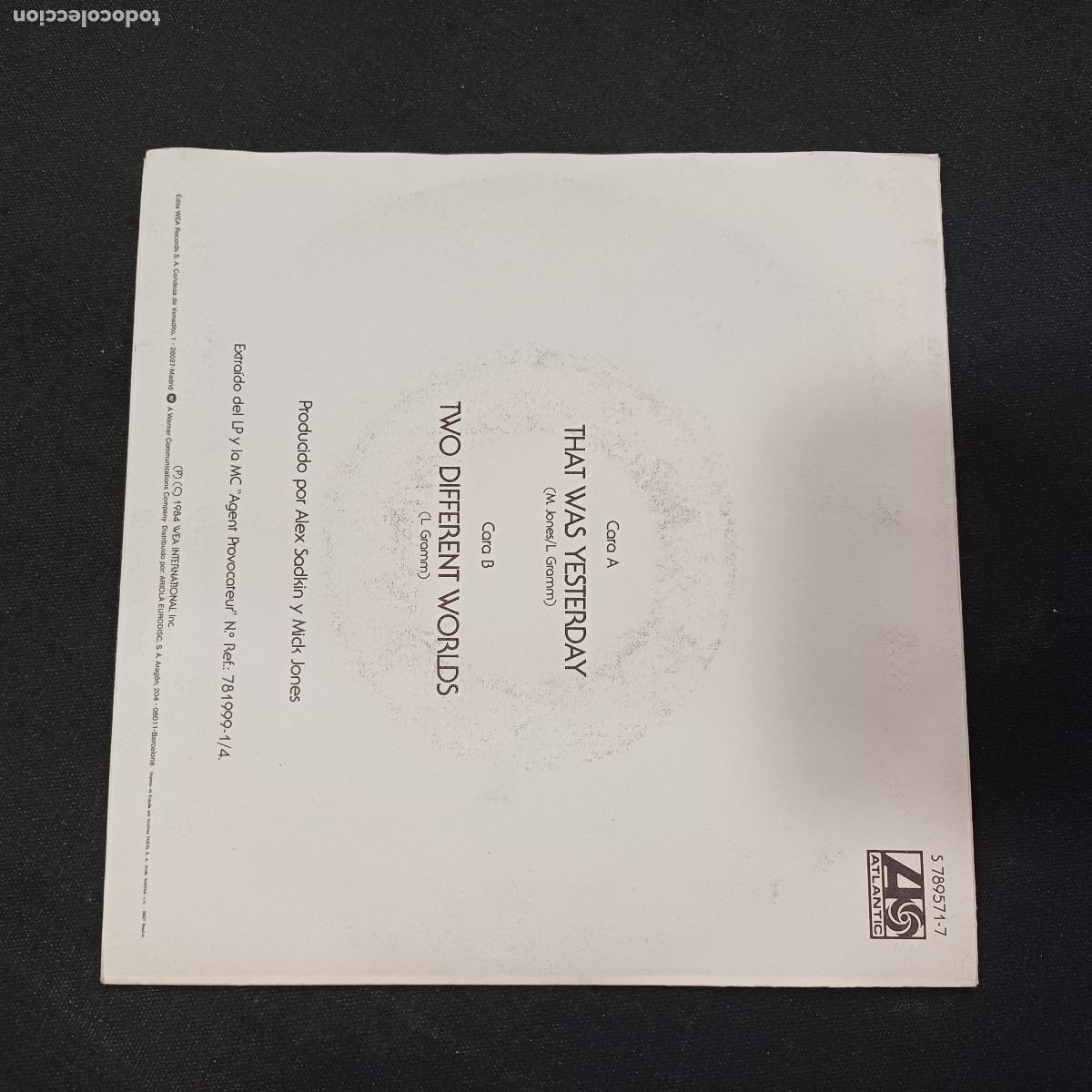 Discos de vinilo: FOREIGNER/THAT WAS YESTERDAY/SINGLE PROMOCIONAL. - Foto 3