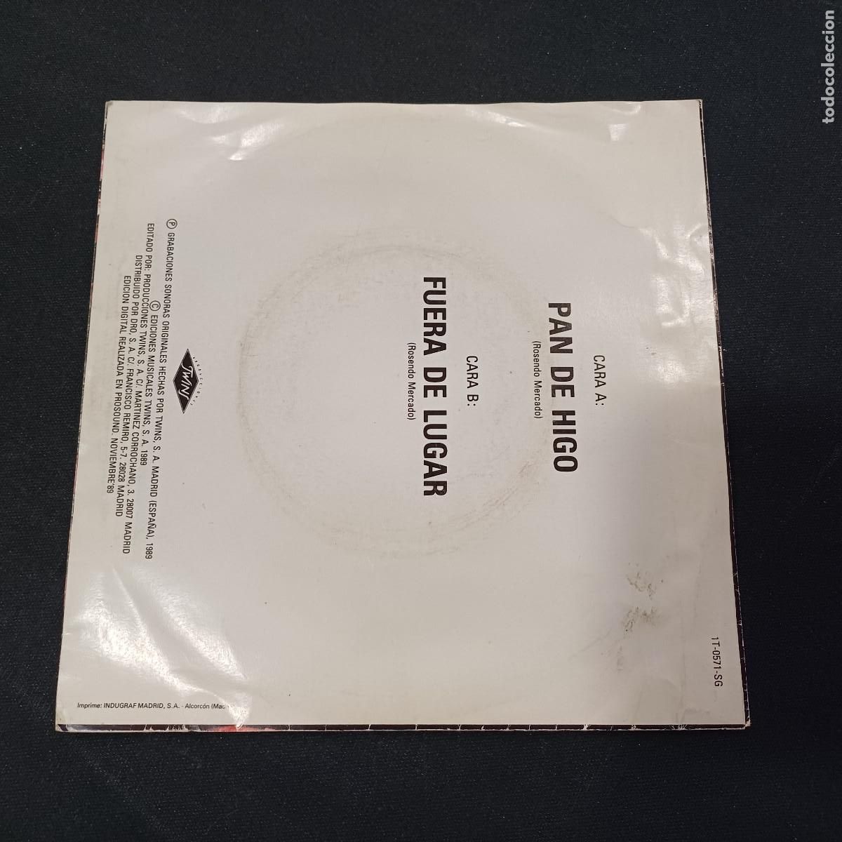 Discos de vinilo: ROSENDO/PAN DE HIGO/SINGLE. - Foto 3