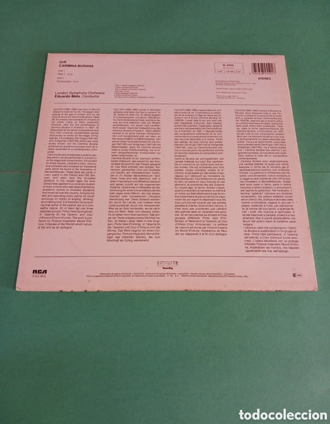 Discos de vinilo: Vinilo ORFF/ CARMINA BURANA - Foto 5