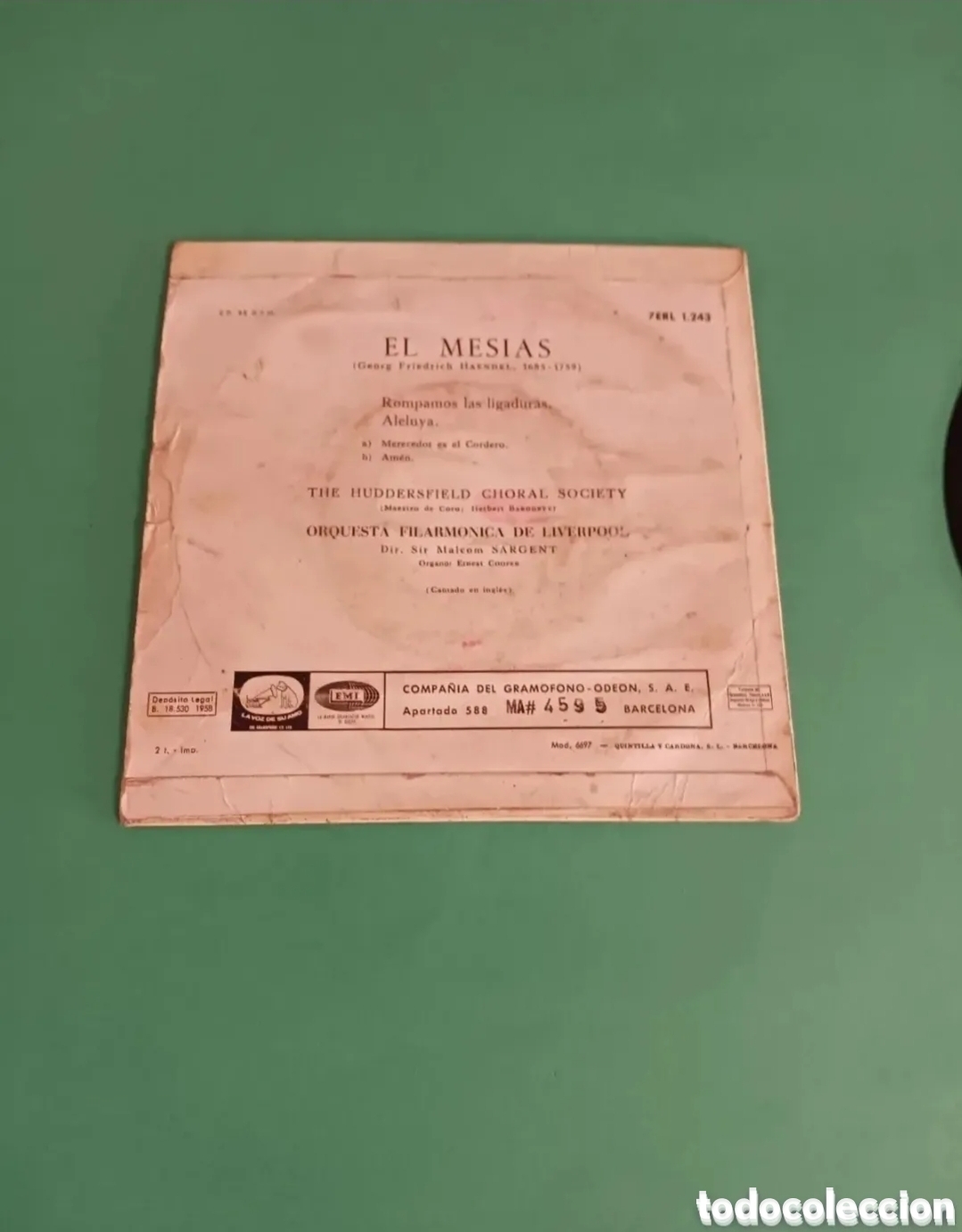 Discos de vinilo: Single EL MESIAS ( Fragmentos) HAENDEL - Foto 5